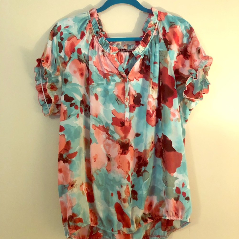 Floral Blouse with elastic hem
